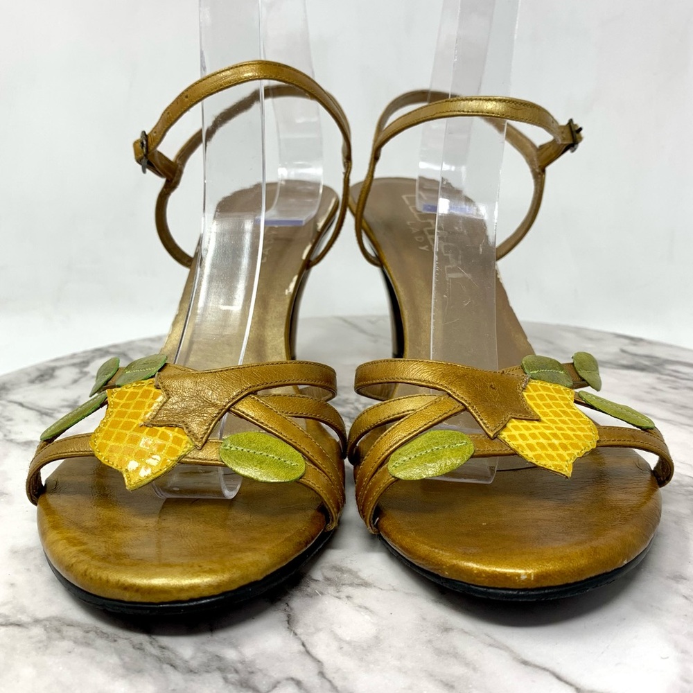 VTG Carlini Lady Floral Detail Pumps 38 Retro Pinup Classic Cocktail Evening - Picture 4 of 16